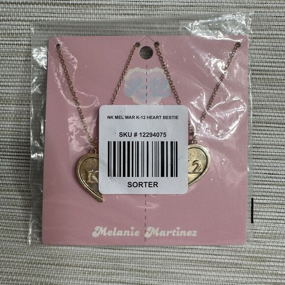 Melanie Martinez K-12 Best Friend Necklace Set 18.5 in Chain Gold Finish NWT - Picture 4 of 6